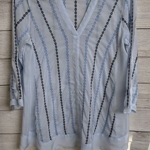 J Jill tunic, size small, light blue, embroidered